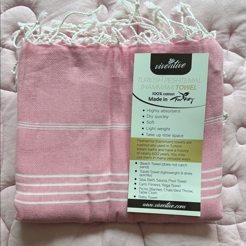 Turkish Peshtemal Towel - Soft Pink